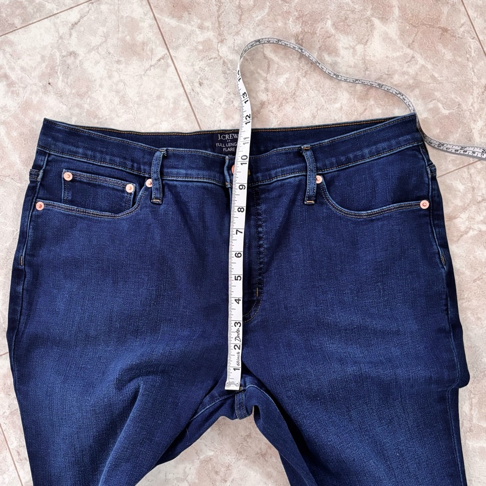 J. Crew Dark Wash Blue Flare Jeans - Picture 8 of 11